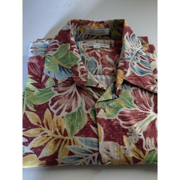 Pierre Cardin Mens Hawaiian Short Sleeve Button Shirt Floral 100% Cotton Size M - Picture 2 of 11